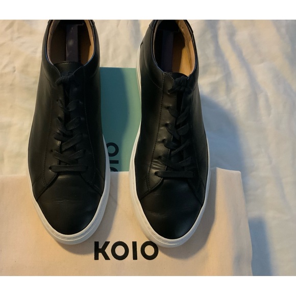 KOIO Shoes Mens Italian Sneakers Koio Brand Size 2 Black Leather